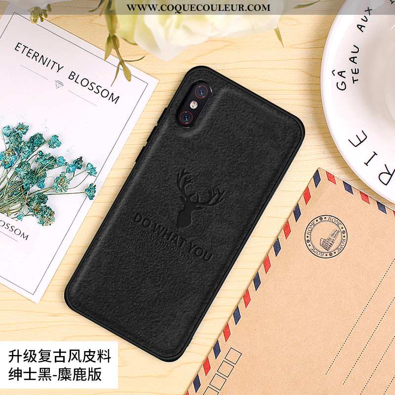 Étui Xiaomi Mi 8 Pro Modèle Fleurie Tout Compris Vintage, Coque Xiaomi Mi 8 Pro Fluide Doux Gris