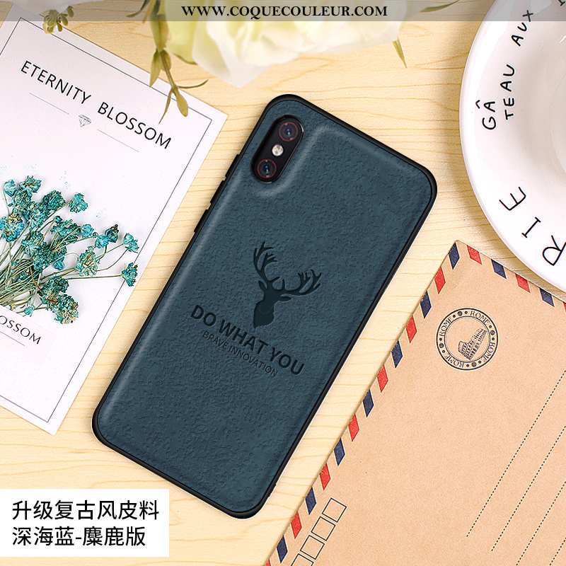 Étui Xiaomi Mi 8 Pro Modèle Fleurie Tout Compris Vintage, Coque Xiaomi Mi 8 Pro Fluide Doux Gris