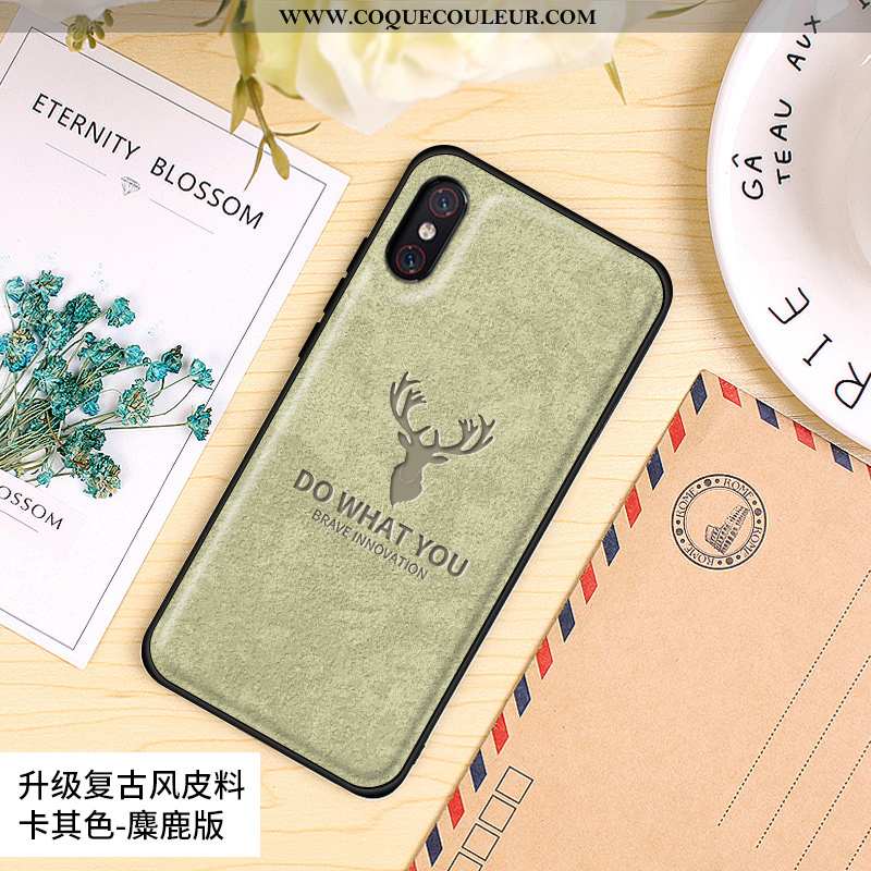 Étui Xiaomi Mi 8 Pro Modèle Fleurie Tout Compris Vintage, Coque Xiaomi Mi 8 Pro Fluide Doux Gris