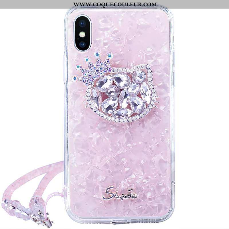 Housse Xiaomi Mi 8 Pro Ornements Suspendus Jeunesse Chat, Étui Xiaomi Mi 8 Pro Strass Coque Rose