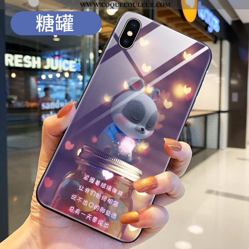 Étui Xiaomi Mi 8 Pro Protection Jeunesse Incassable, Coque Xiaomi Mi 8 Pro Verre Dessin Animé Rouge