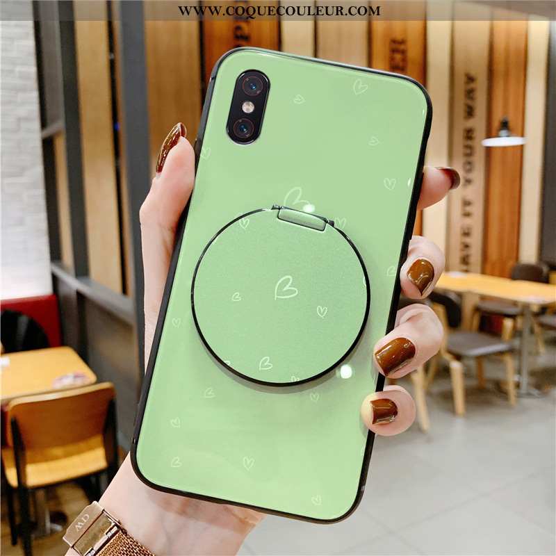 Housse Xiaomi Mi 8 Pro Modèle Fleurie Verre Tendance, Étui Xiaomi Mi 8 Pro Protection Amour Verte