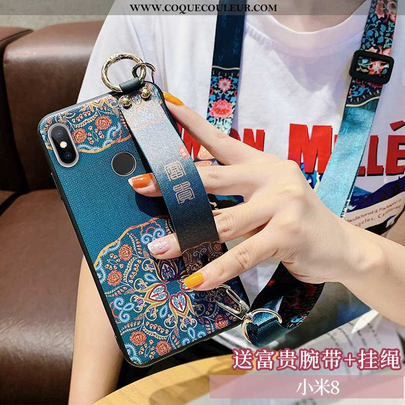 Coque Xiaomi Mi 8 Cou Suspendu Rose Téléphone Portable, Housse Xiaomi Mi 8 Silicone Tout Compris