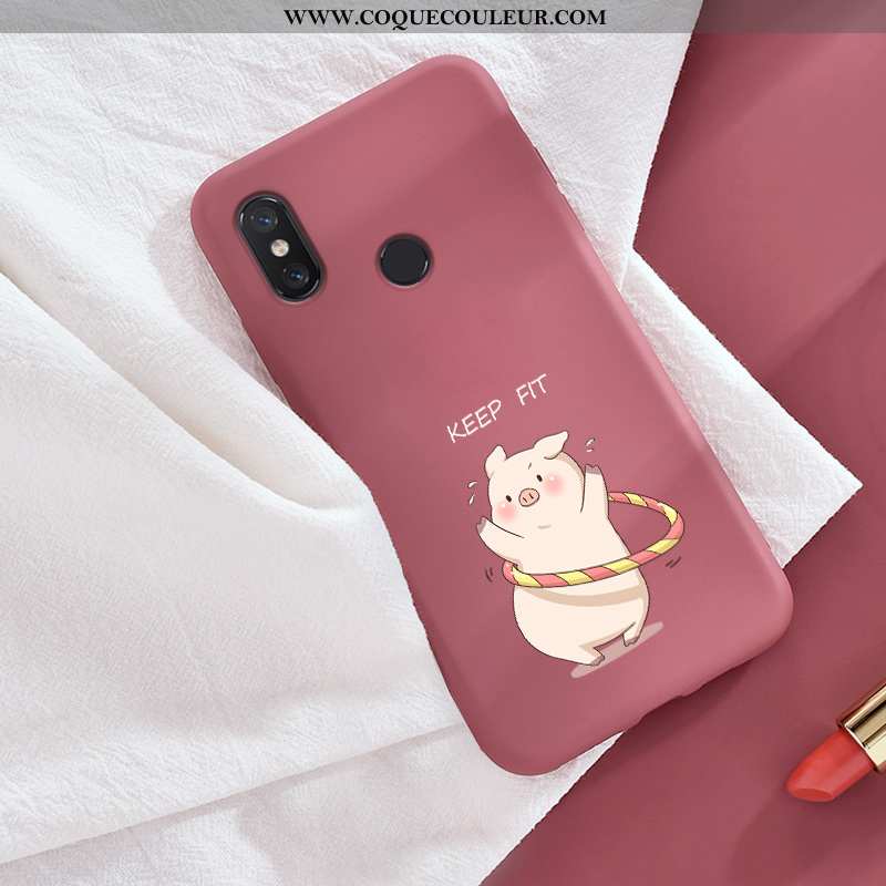 Housse Xiaomi Mi 8 Créatif Amoureux Incassable, Étui Xiaomi Mi 8 Charmant Téléphone Portable Rouge