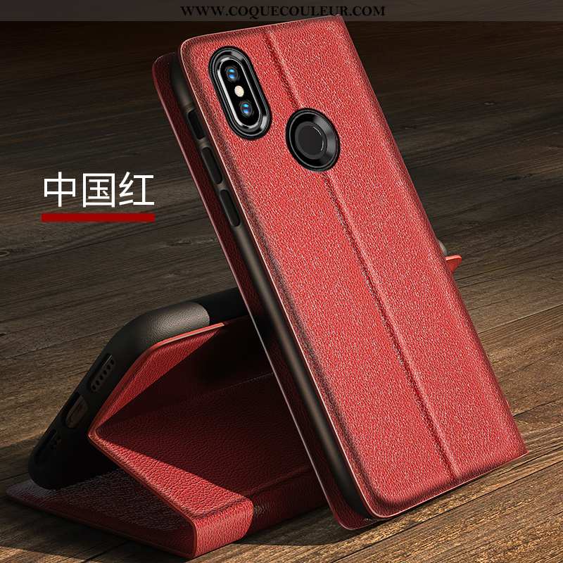 Étui Xiaomi Mi 8 Cuir Housse Jeunesse, Coque Xiaomi Mi 8 Fluide Doux Protection Noir