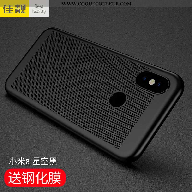 Coque Xiaomi Mi 8 Protection Refroidissement Évasé, Housse Xiaomi Mi 8 Délavé En Daim Nouveau Bleu F