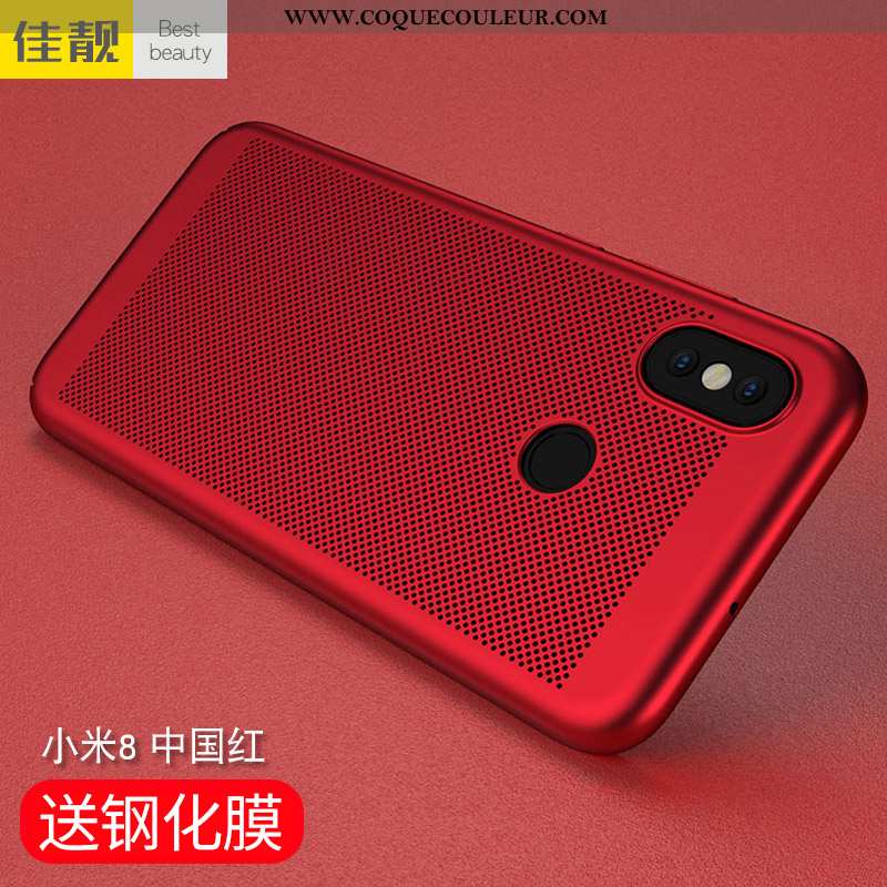 Coque Xiaomi Mi 8 Protection Refroidissement Évasé, Housse Xiaomi Mi 8 Délavé En Daim Nouveau Bleu F