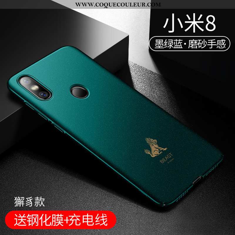 Housse Xiaomi Mi 8 Créatif Coque Magnétisme, Étui Xiaomi Mi 8 Ultra Incassable Verte