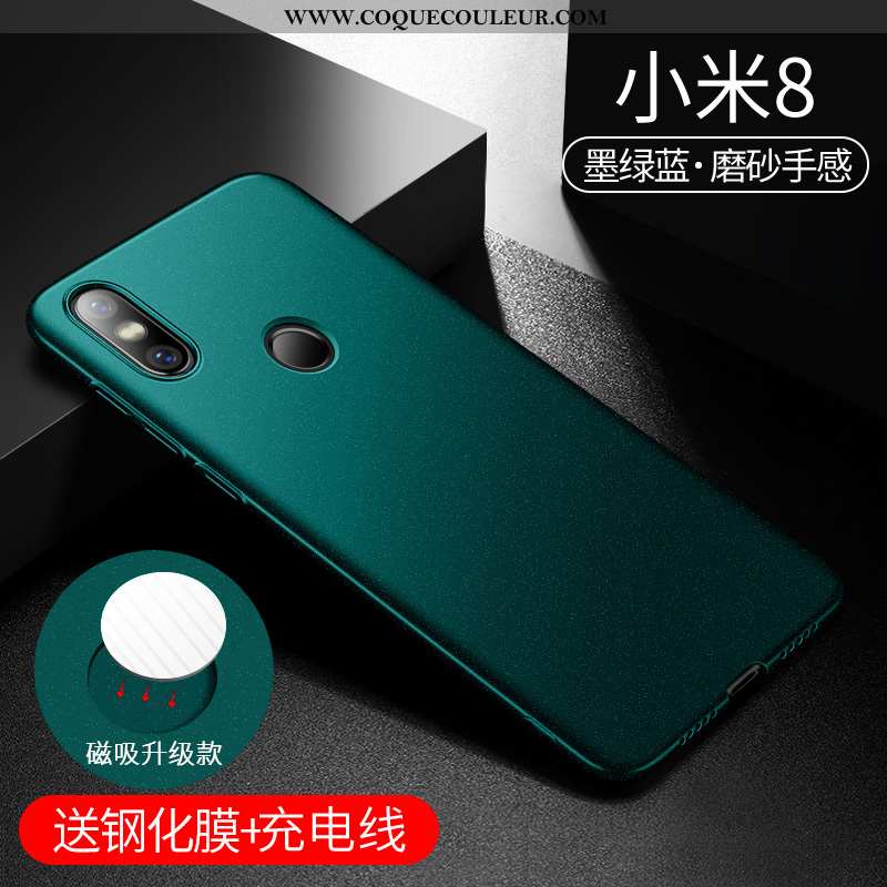 Housse Xiaomi Mi 8 Créatif Coque Magnétisme, Étui Xiaomi Mi 8 Ultra Incassable Verte