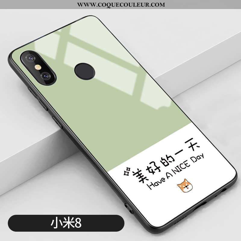 Housse Xiaomi Mi 8 Personnalité Art Net Rouge, Étui Xiaomi Mi 8 Créatif Jeunesse Verte