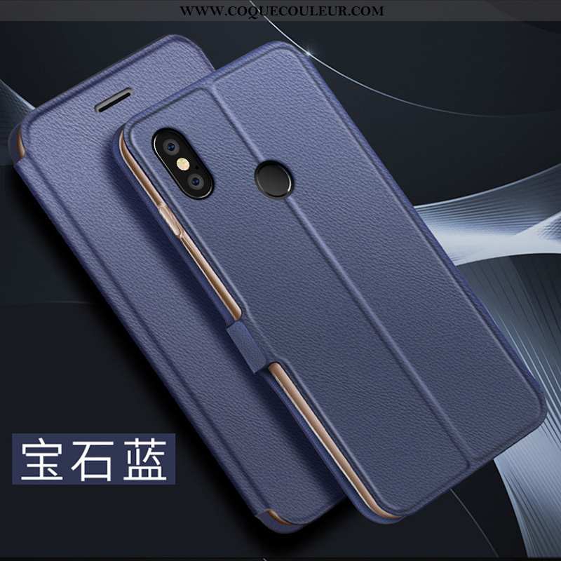 Coque Xiaomi Mi 8 Personnalité Cuir Protection, Housse Xiaomi Mi 8 Créatif Tout Compris Bleu