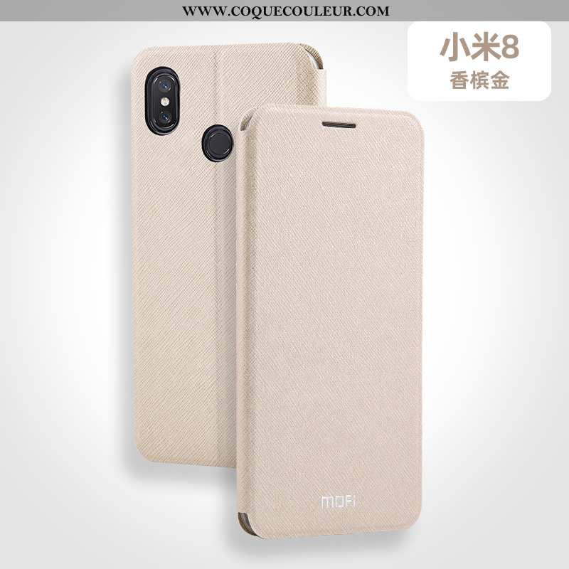 Étui Xiaomi Mi 8 Fluide Doux Petit, Coque Xiaomi Mi 8 Silicone Bleu