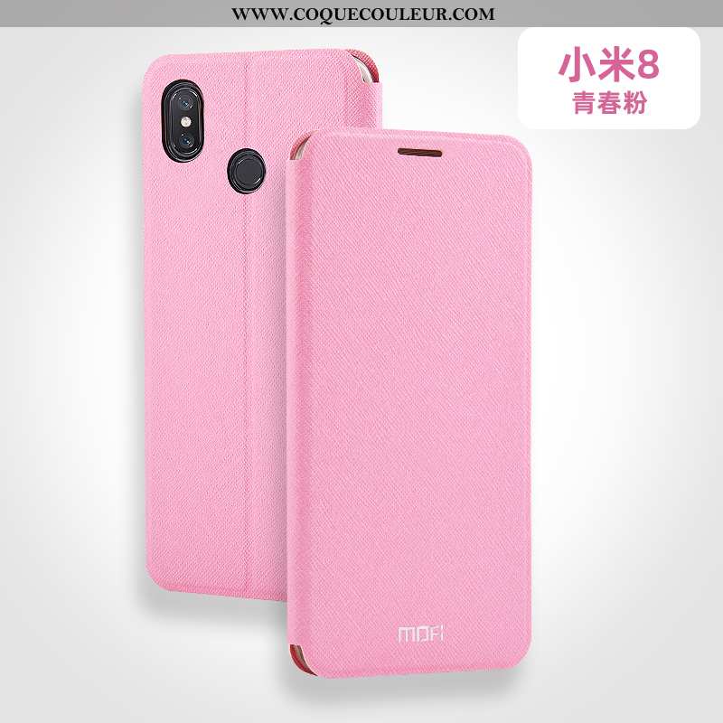 Étui Xiaomi Mi 8 Fluide Doux Petit, Coque Xiaomi Mi 8 Silicone Bleu