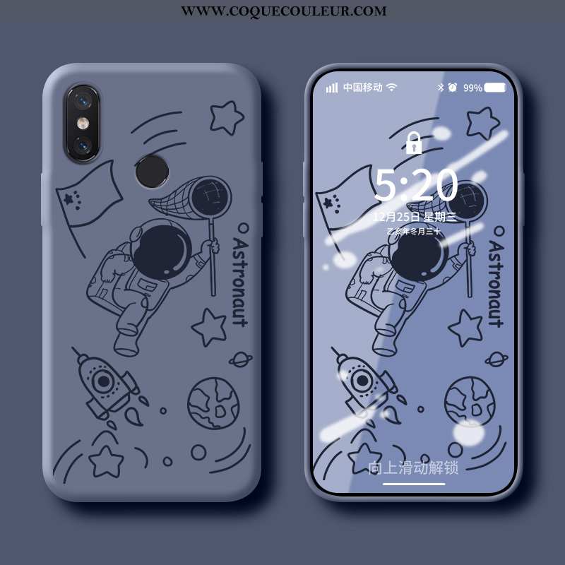 Coque Xiaomi Mi 8 Protection Vent Tendance, Housse Xiaomi Mi 8 Personnalité Incassable Bleu