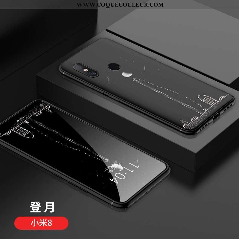 Étui Xiaomi Mi 8 Ultra Tout Compris Vent, Coque Xiaomi Mi 8 Légère Personnalité Noir