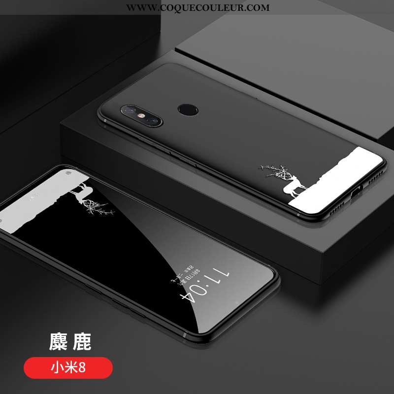 Étui Xiaomi Mi 8 Ultra Tout Compris Vent, Coque Xiaomi Mi 8 Légère Personnalité Noir