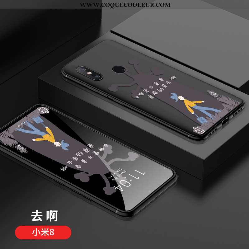 Étui Xiaomi Mi 8 Ultra Tout Compris Vent, Coque Xiaomi Mi 8 Légère Personnalité Noir