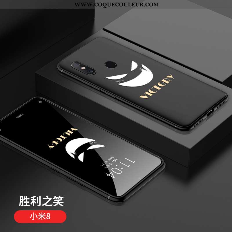 Étui Xiaomi Mi 8 Ultra Tout Compris Vent, Coque Xiaomi Mi 8 Légère Personnalité Noir