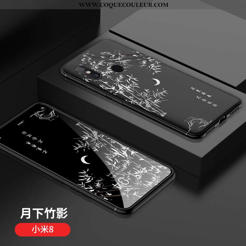 Étui Xiaomi Mi 8 Ultra Tout Compris Vent, Coque Xiaomi Mi 8 Légère Personnalité Noir