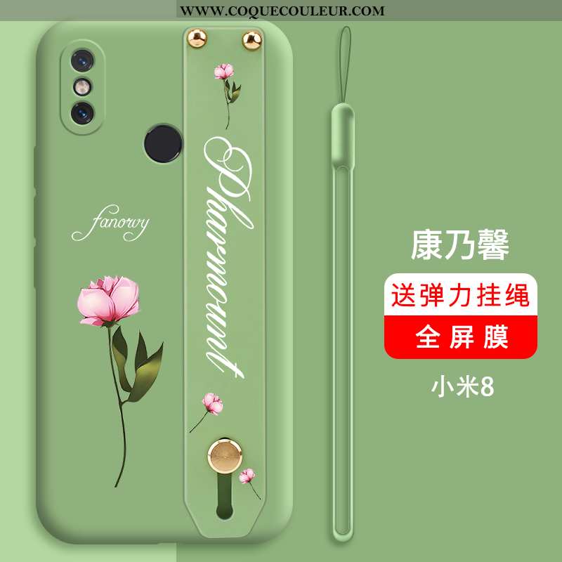 Coque Xiaomi Mi 8 Protection Ultra Silicone, Housse Xiaomi Mi 8 Personnalité Support Verte