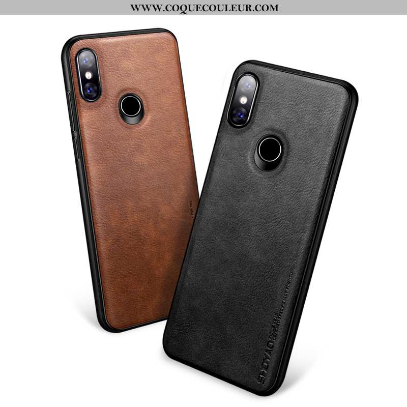 Coque Xiaomi Mi 8 Tendance Transparent Personnalité, Housse Xiaomi Mi 8 Cuir Téléphone Portable Noir