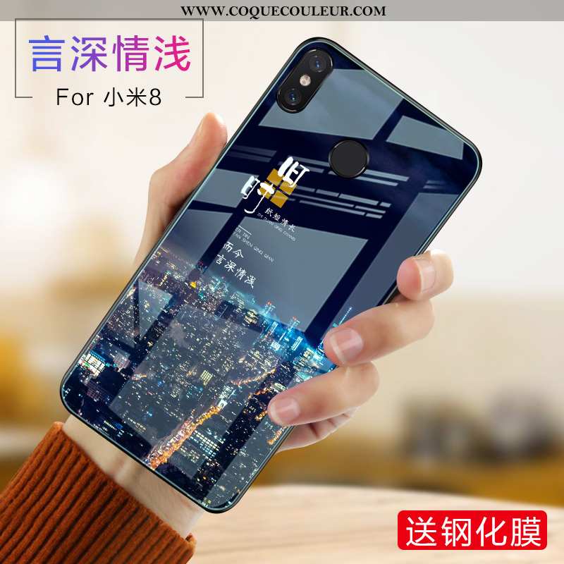 Coque Xiaomi Mi 8 Silicone Petit Fluide Doux, Housse Xiaomi Mi 8 Protection Téléphone Portable Viole