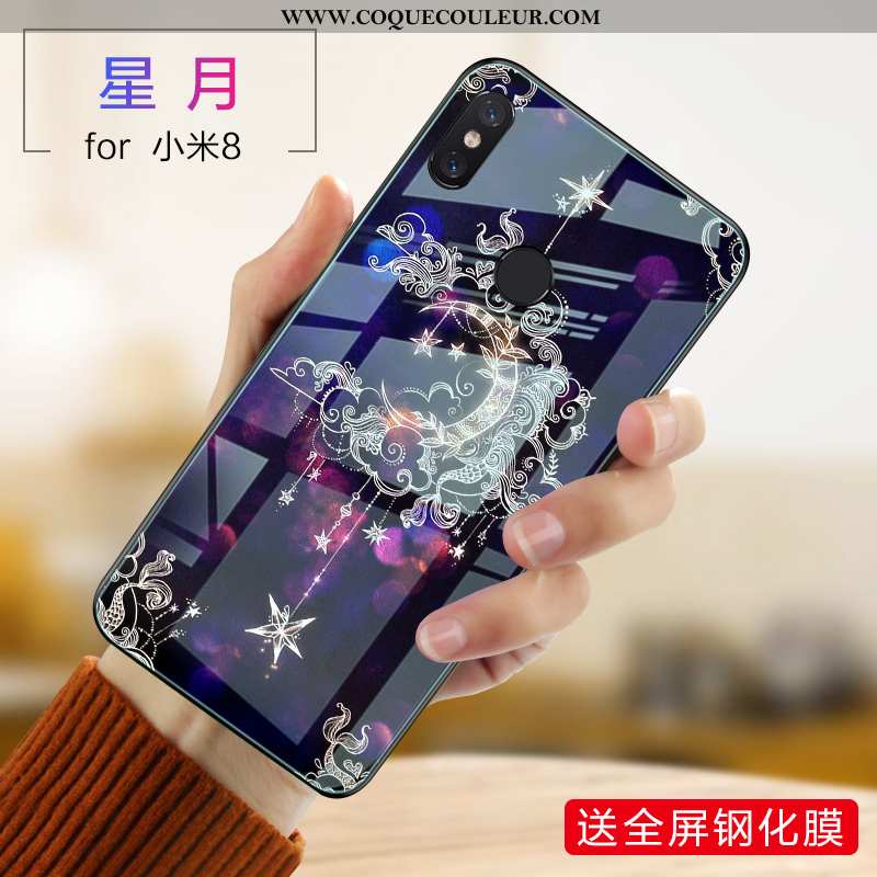 Coque Xiaomi Mi 8 Silicone Petit Fluide Doux, Housse Xiaomi Mi 8 Protection Téléphone Portable Viole