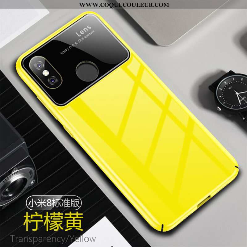 Coque Xiaomi Mi 8 Personnalité Petit Ultra, Housse Xiaomi Mi 8 Créatif Protection Jaune