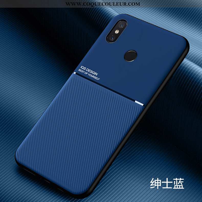 Étui Xiaomi Mi 8 Modèle Fleurie Silicone Petit, Coque Xiaomi Mi 8 Fluide Doux Délavé En Daim Bleu