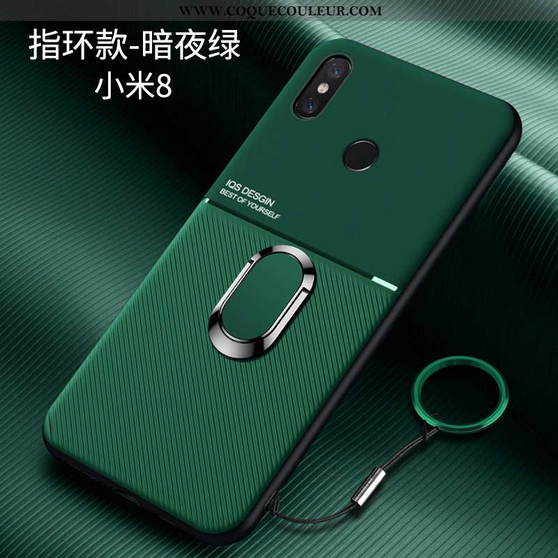 Étui Xiaomi Mi 8 Modèle Fleurie Silicone Petit, Coque Xiaomi Mi 8 Fluide Doux Délavé En Daim Bleu