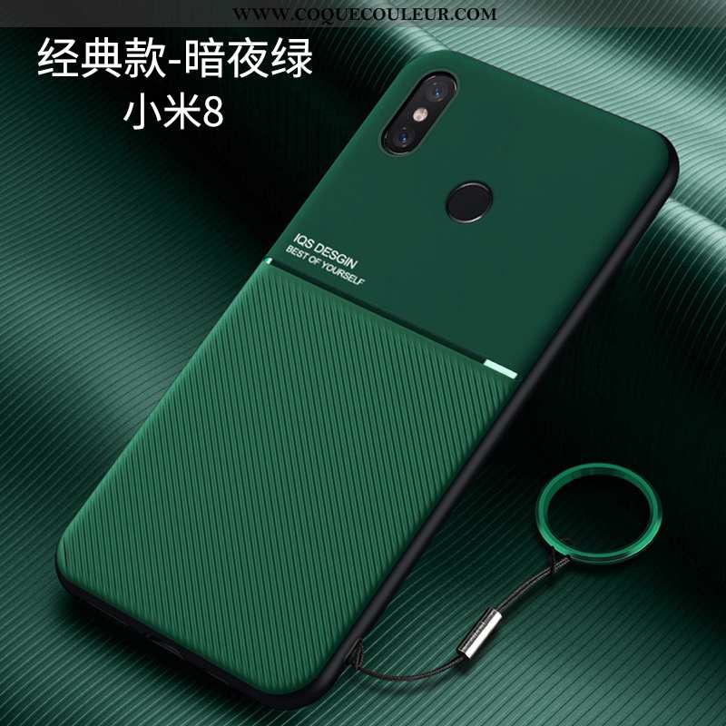 Étui Xiaomi Mi 8 Modèle Fleurie Silicone Petit, Coque Xiaomi Mi 8 Fluide Doux Délavé En Daim Bleu