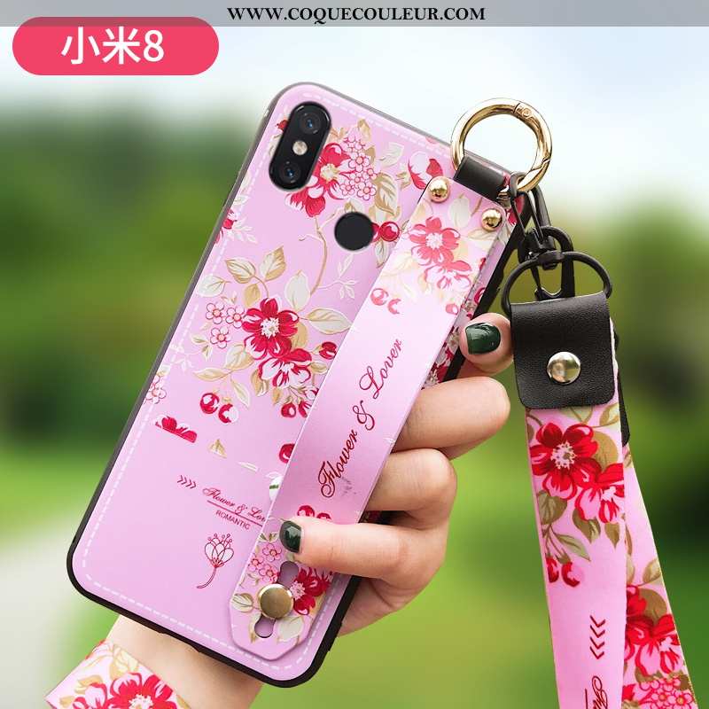 Coque Xiaomi Mi 8 Légère Protection Petit, Housse Xiaomi Mi 8 Modèle Fleurie Tout Compris Rose