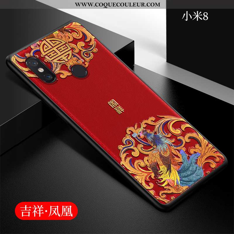 Housse Xiaomi Mi 8 Ultra Protection Étui, Étui Xiaomi Mi 8 Légère Style Chinois Verte