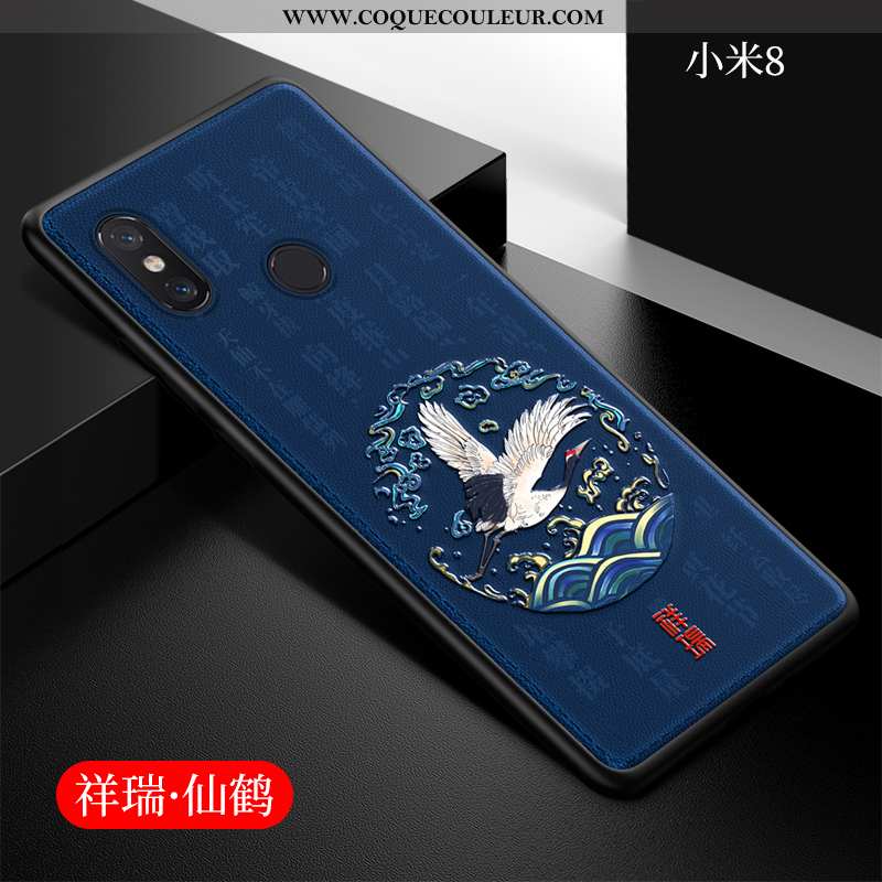 Housse Xiaomi Mi 8 Ultra Protection Étui, Étui Xiaomi Mi 8 Légère Style Chinois Verte