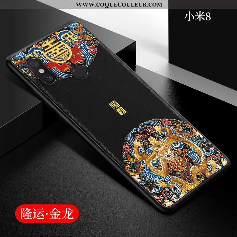 Housse Xiaomi Mi 8 Ultra Protection Étui, Étui Xiaomi Mi 8 Légère Style Chinois Verte