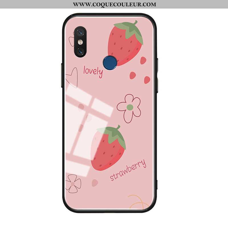 Housse Xiaomi Mi 8 Fluide Doux Étui Jeunesse, Xiaomi Mi 8 Silicone Fraise Rose