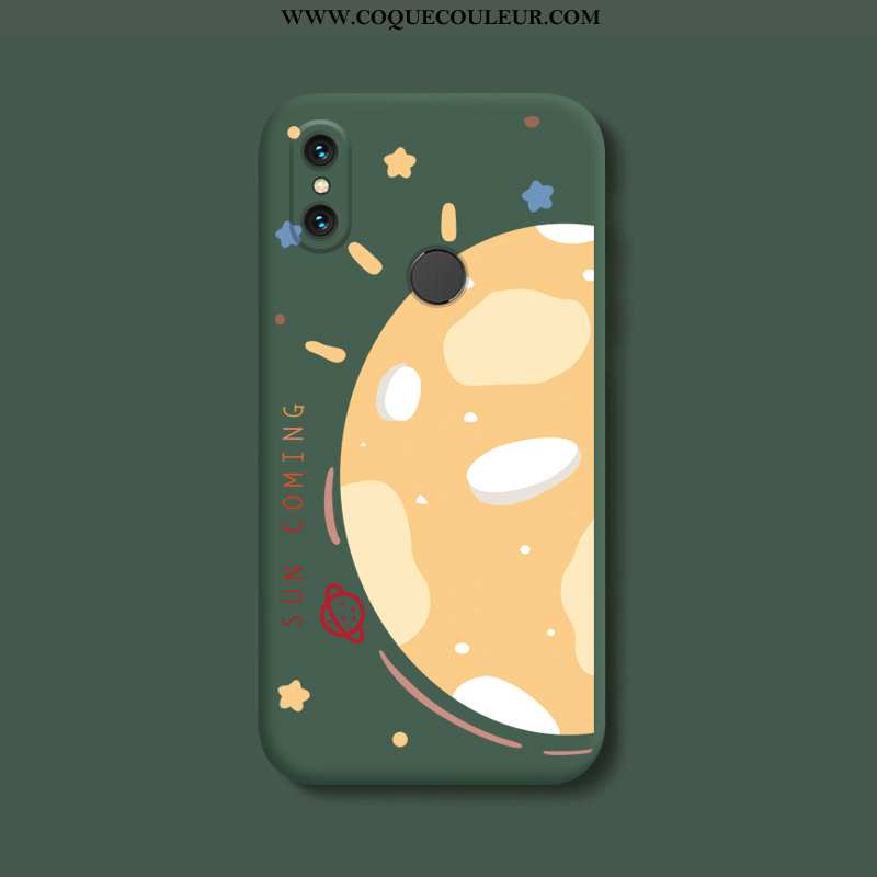 Housse Xiaomi Mi 8 Dessin Animé Simple Vert, Étui Xiaomi Mi 8 Charmant Silicone Verte