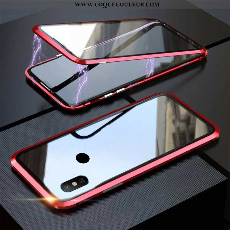 Coque Xiaomi Mi 8 Modèle Fleurie Incassable Métal, Housse Xiaomi Mi 8 Protection Noir