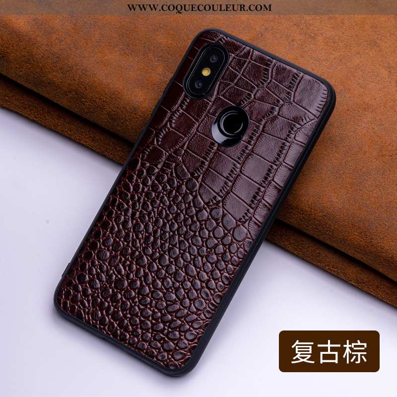 Housse Xiaomi Mi 8 Créatif Tout Compris Transparent, Étui Xiaomi Mi 8 Cuir Véritable Bovins Marron