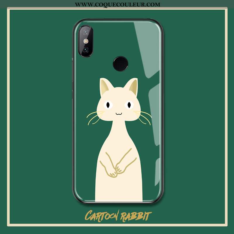 Étui Xiaomi Mi 8 Charmant Téléphone Portable Vert, Coque Xiaomi Mi 8 Verre Rouge Verte