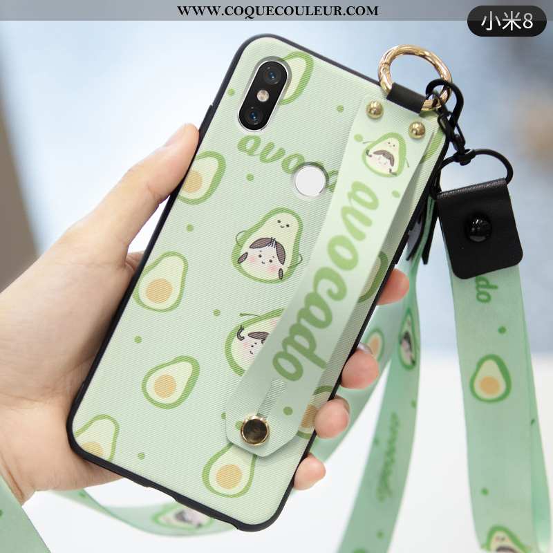 Housse Xiaomi Mi 8 Silicone Coque Fruit, Étui Xiaomi Mi 8 Protection Légères Verte