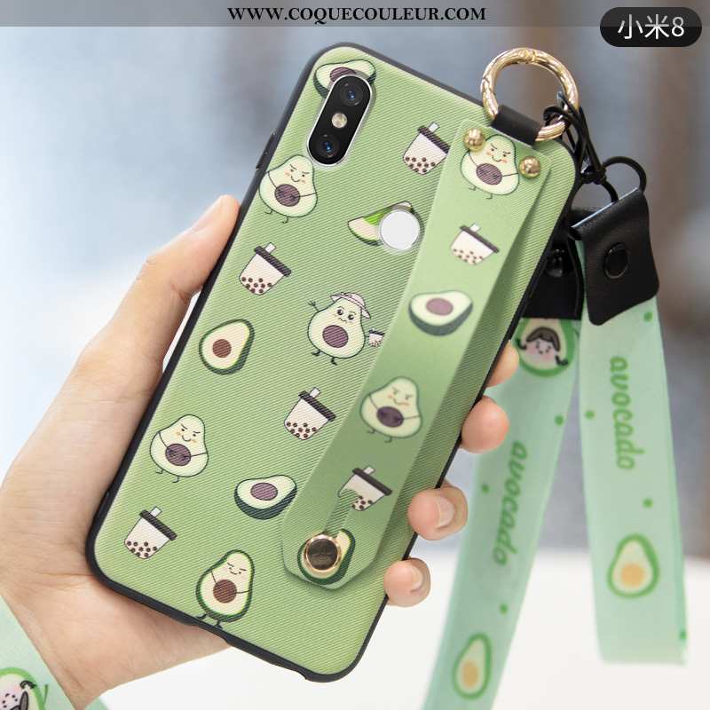 Housse Xiaomi Mi 8 Silicone Coque Fruit, Étui Xiaomi Mi 8 Protection Légères Verte