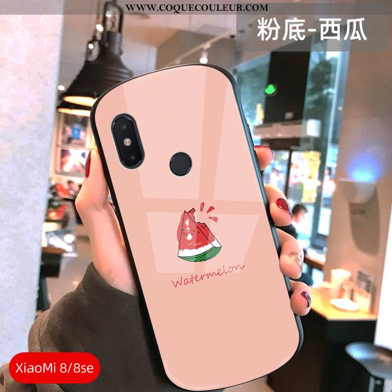 Coque Xiaomi Mi 8 Modèle Fleurie Ultra Incassable, Housse Xiaomi Mi 8 Fluide Doux Personnalité Rose