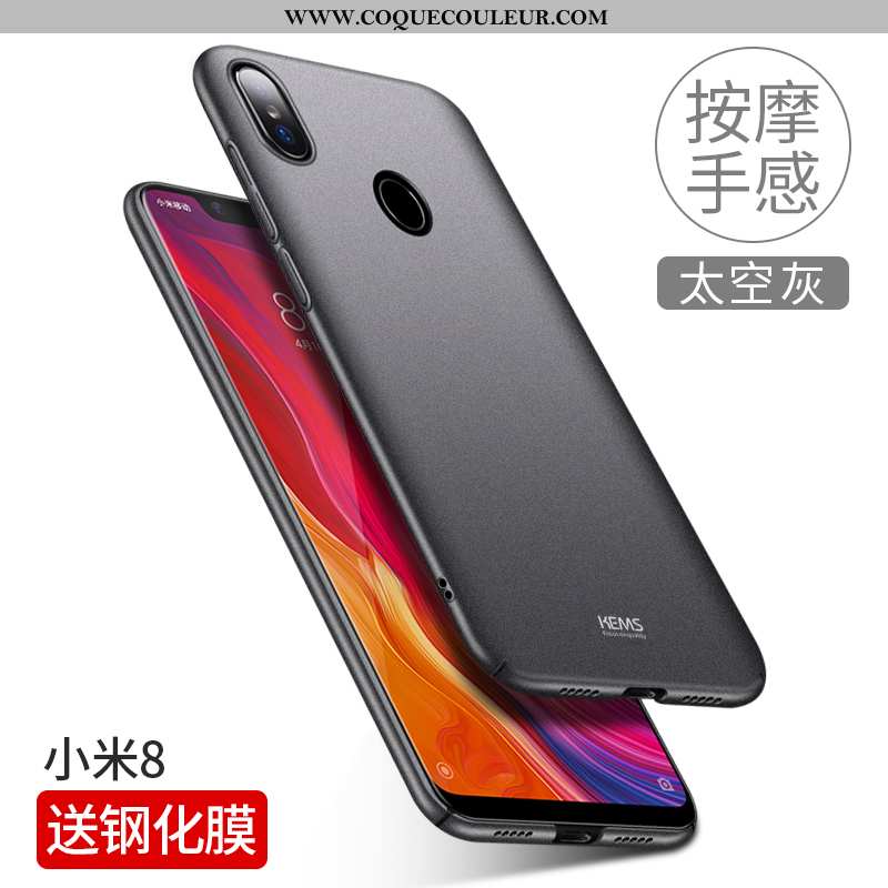 Étui Xiaomi Mi 8 Créatif Couvercle Arrière Incassable, Coque Xiaomi Mi 8 Ultra Difficile Noir