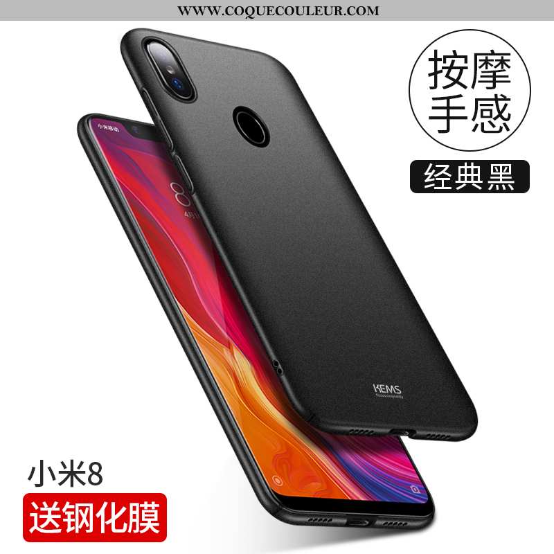 Étui Xiaomi Mi 8 Créatif Couvercle Arrière Incassable, Coque Xiaomi Mi 8 Ultra Difficile Noir