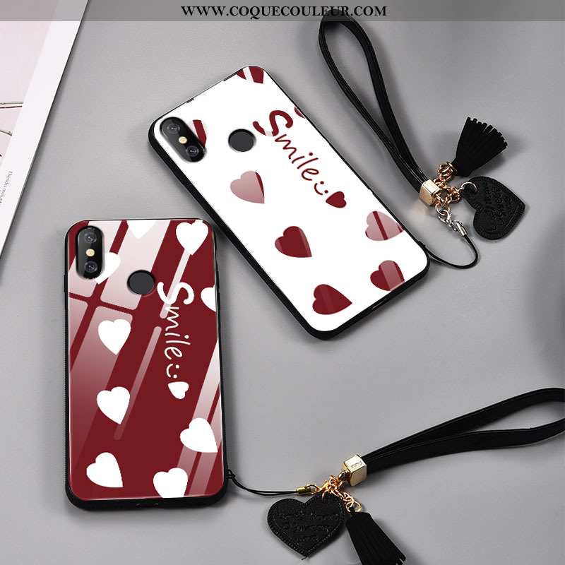 Coque Xiaomi Mi 8 Créatif Modèle Fleurie Amoureux, Housse Xiaomi Mi 8 Ultra Tendance Rouge