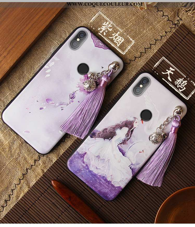 Housse Xiaomi Mi 8 Protection Ornements Suspendus Silicone, Étui Xiaomi Mi 8 Personnalité Violet