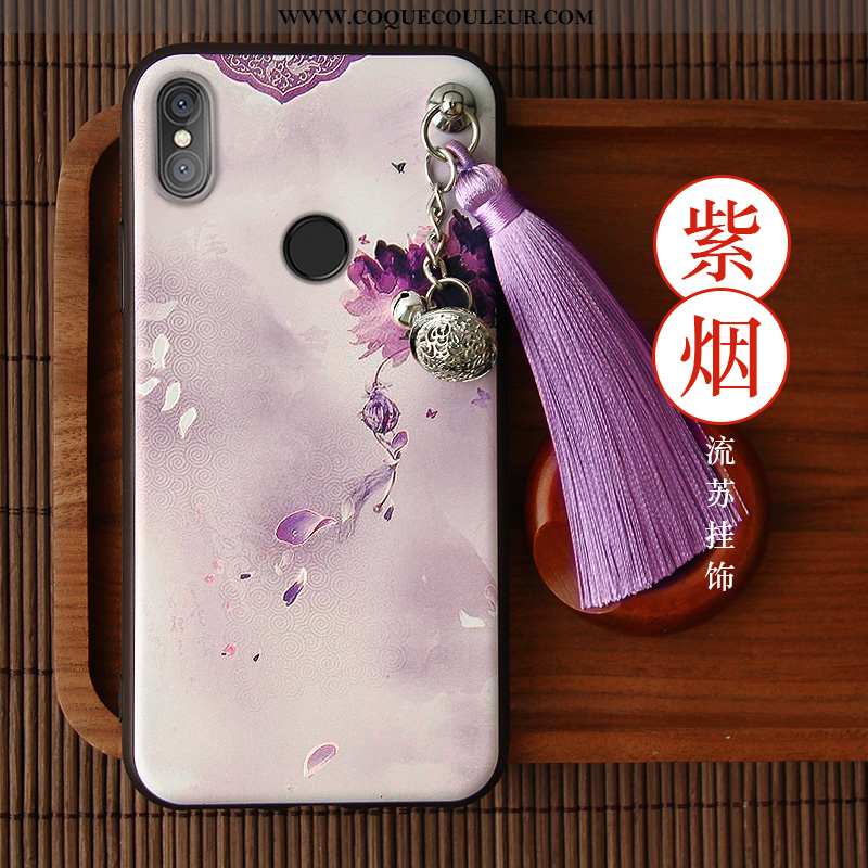 Housse Xiaomi Mi 8 Protection Ornements Suspendus Silicone, Étui Xiaomi Mi 8 Personnalité Violet