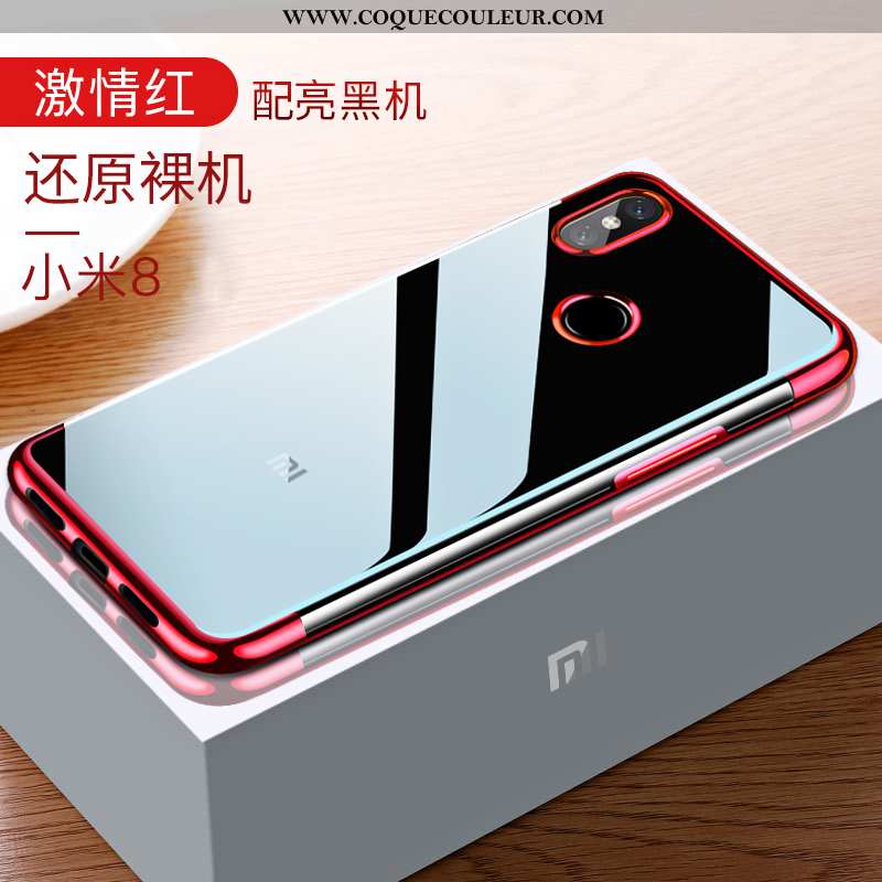 Étui Xiaomi Mi 8 Légère Protection Personnalité, Coque Xiaomi Mi 8 Silicone Tout Compris Rouge