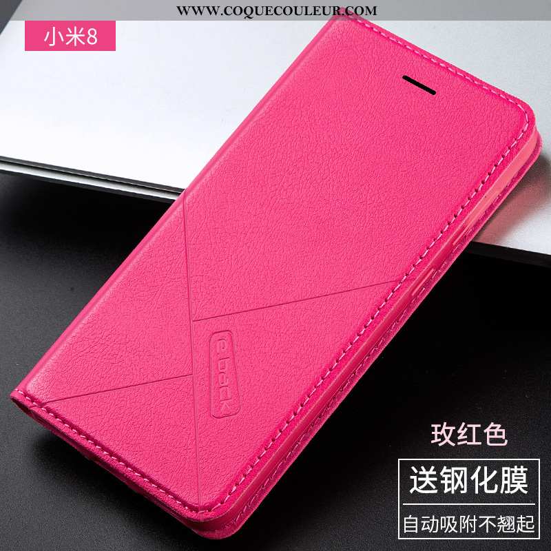 Housse Xiaomi Mi 8 Protection Jeunesse Tout Compris, Étui Xiaomi Mi 8 Cuir Rose